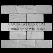 Carrara Marble Italian White Bianco Carrera 3x6 Marble Subway Tile Tumbled