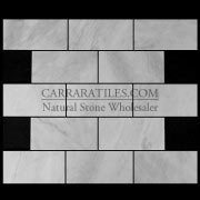 Carrara Marble Italian White Bianco Carrera 3x6 Marble Subway Tile Honed