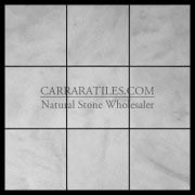 Carrara Marble Italian White Bianco Carrera 4x4 Marble Tile Honed