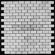 Carrara Marble Italian White Bianco Carrera Mini Brick Mosaic Tile Polished