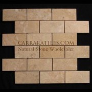 Crema Marfil Marble 2x4 Mosaic Tile Polished