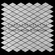 Carrara Marble Italian White Bianco Carrera Diamond Mosaic Tile Polished