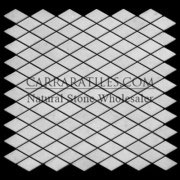 Statuary Marble Italian White Statuario Diamond Mosaic Tile Polished