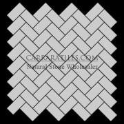 Bianco Dolomiti Marble Italian White Dolomite Herringbone Mosaic Tile Polished