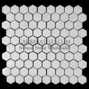 Bianco Dolomiti Marble Italian White Dolomite 1" Hexagon Mosaic Tile Polished