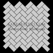 Bianco Dolomiti Marble Italian White Dolomite Herringbone Mosaic Tile Polished