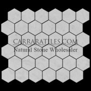 Statuary Marble Italian White Statuario 2" Hexagon Mosaic Tile Polished