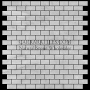 Carrara Marble Italian White Bianco Carrera Mini Brick Mosaic Tile Honed