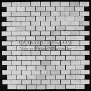 Carrara Marble Italian White Bianco Carrera Mini Brick Mosaic Tile Polished